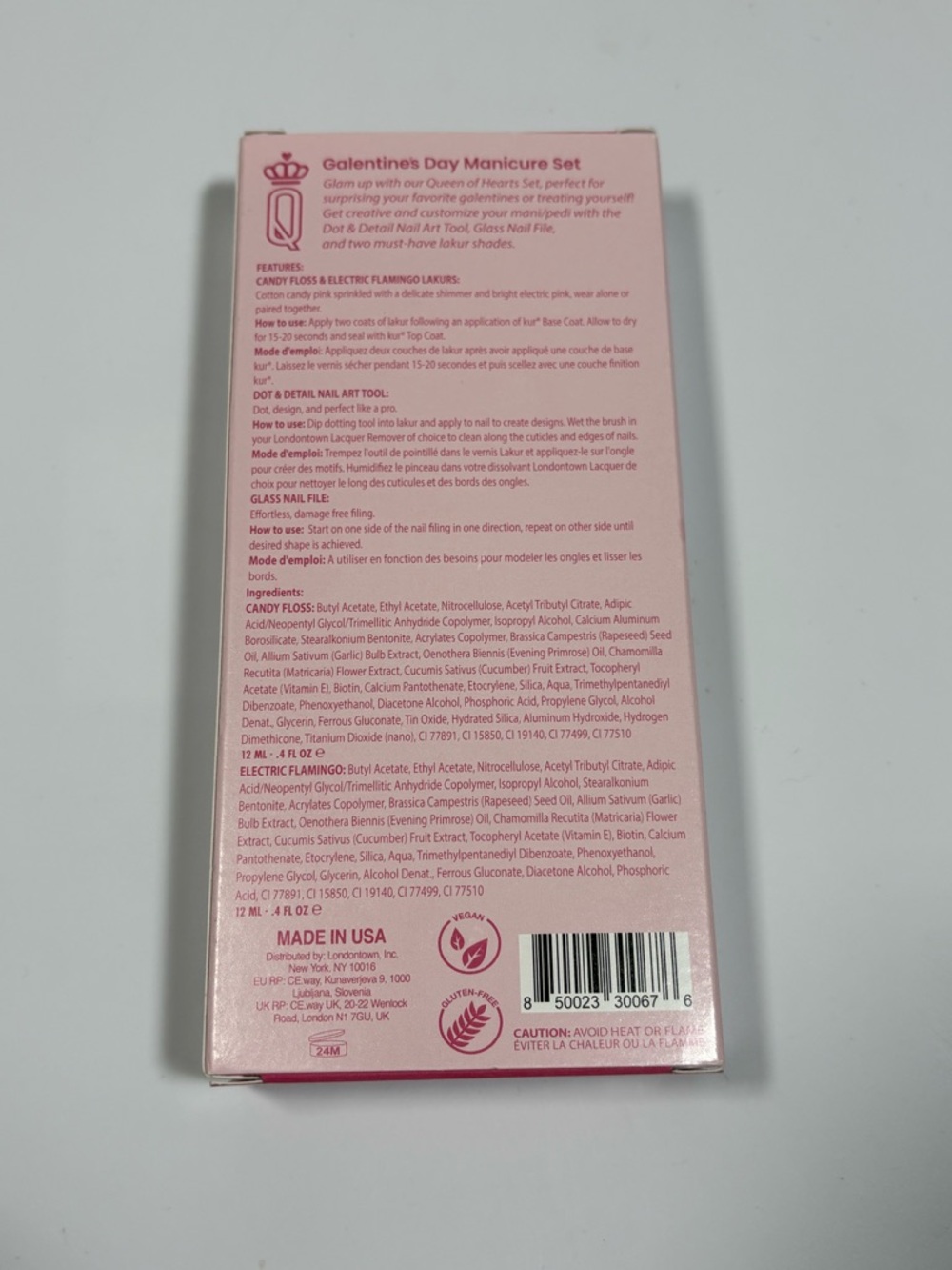 Londontown Queen of Hearts Galentine’s Day Manicure Set Lakur Nail Polish NIB - Picture 2 of 11